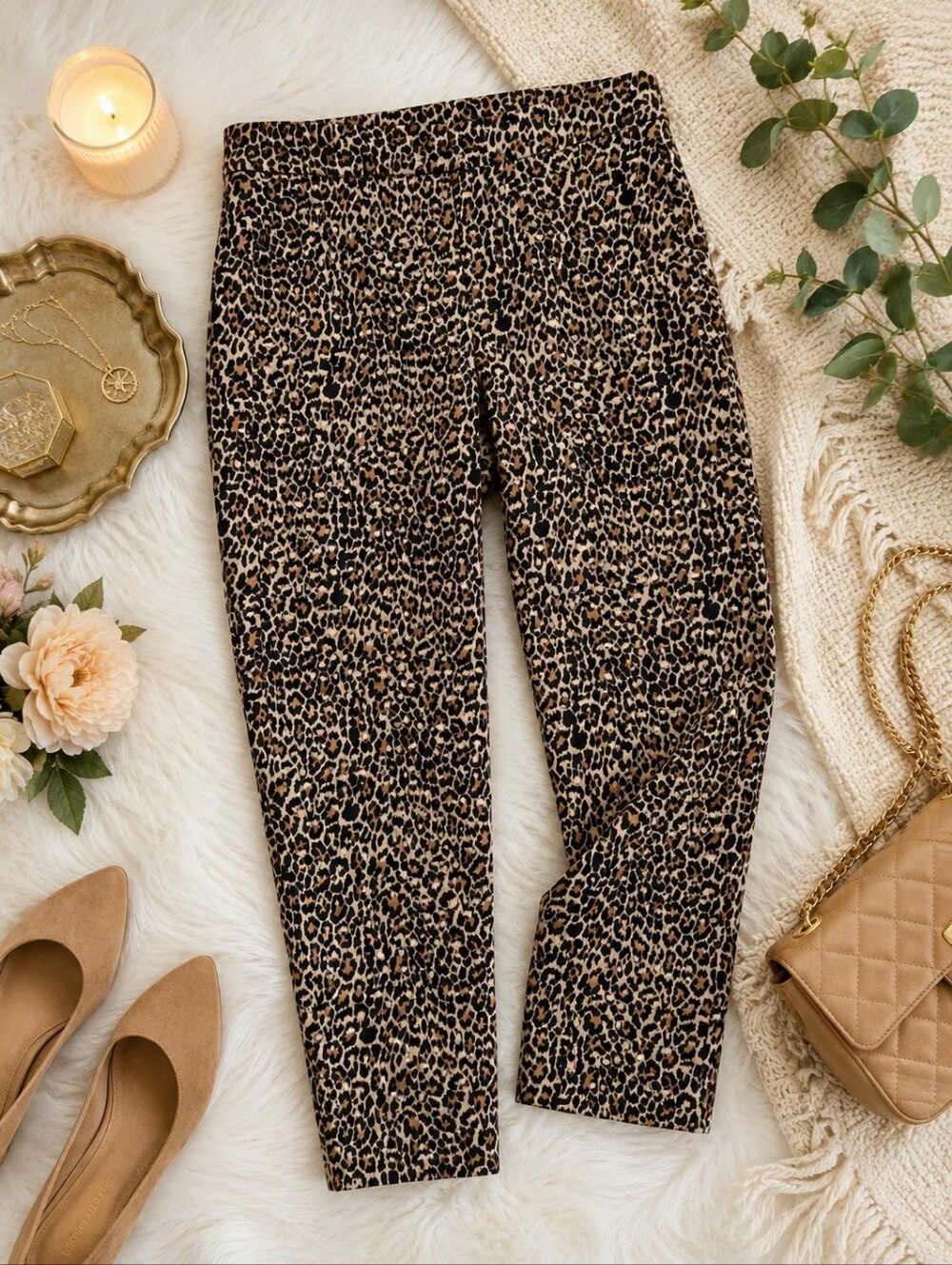 J.Crew Winnie Pant Leopard Print Ankle Pants Size 12 Stretch